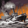 Steamboat Adventure Ship Diamond Painting