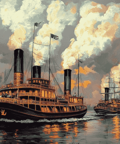 Steamboat Ships Diamond Painting