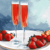 Strawberry Champagne Delight Diamond Painting