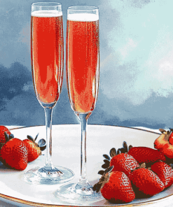 Strawberry Champagne Delight Diamond Painting