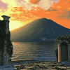 Stromboli Sicily Volcano Landscape Diamond Painting