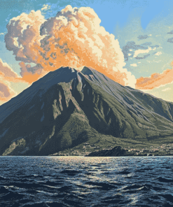 Stromboli Volcano Sicily Diamond Painting