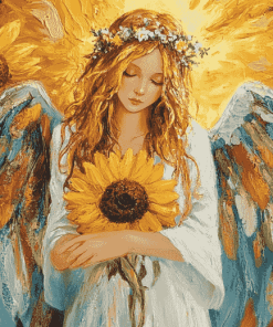 Sunflower Angel Vintage Diamond Painting