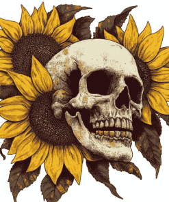 Sunflower Skull Diamond Painting