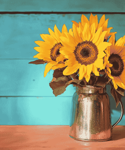 Sunflower Table Blossoms Diamond Painting