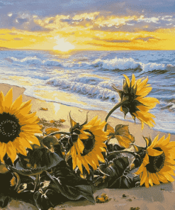 Sunflowers by the Beach Diamond Painting