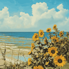 Sunflowers by the Beach Diamond Painting