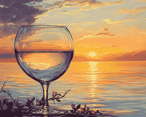 Sunset Beach Glass Diamond Painting