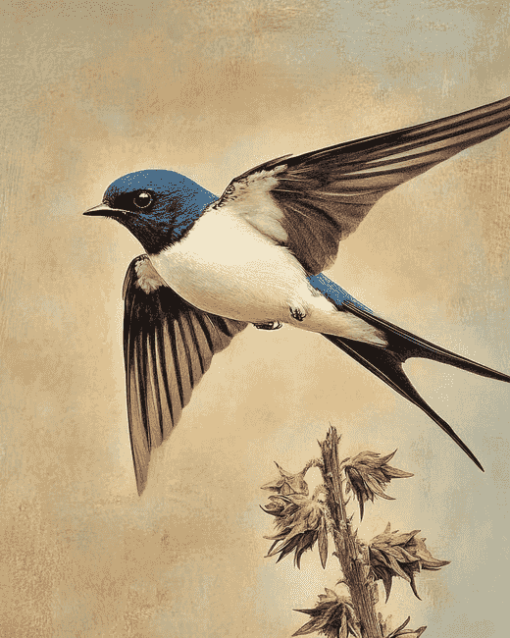 Swallow Birds Elegance Diamond Painting