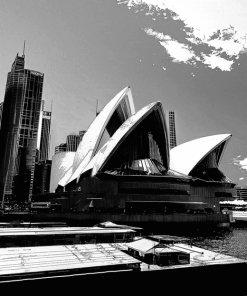 Sydney Buildings Black And White Diamond Painting