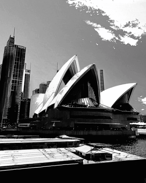 Sydney Buildings Black And White Diamond Painting