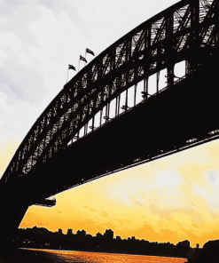 Sydney Harbor Bridge Silhouette Diamond Painting