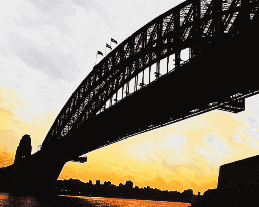 Sydney Harbor Bridge Silhouette Diamond Painting