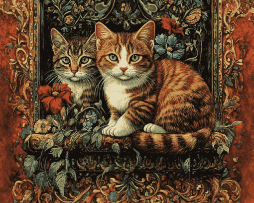 Tapestry Cat Masterpiece Diamond Painting