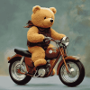 Teddy Bear Riding Bike Diamond Painting