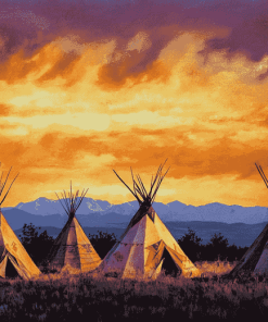 Teepees and Landscapes Diamond Painting