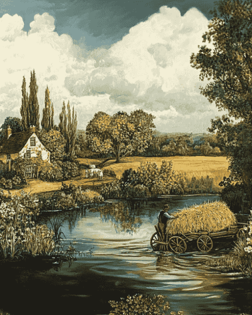 The Hay Wain Landscape Diamond Painting