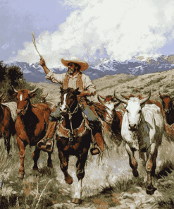 The Herders Cowboy Art Diamond Painting