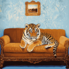 Tiger Resting on Sofa Diamond Painting