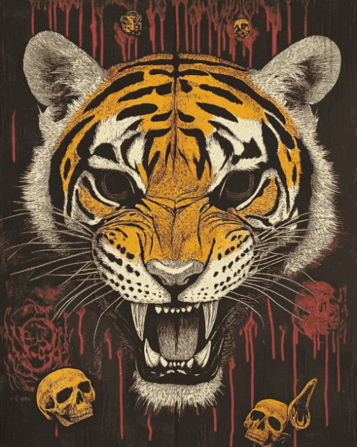 Tiger and Skull Diamond Painting