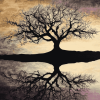 Tree Silhouette Scenery Diamond Painting