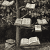 Trees and Books Nature Diamond Painting