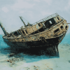 Underwater Wrack Ship Seascape Diamond Painting