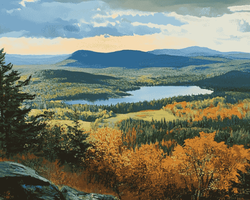 Upstate New York Mountains Diamond Painting