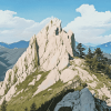 Uslan Rock Mountain Scenery Diamond Painting