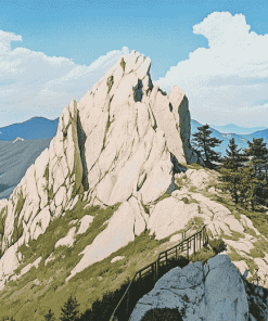 Uslan Rock Mountain Scenery Diamond Painting