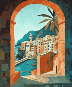 Vernazza Italy Cityscape Diamond Painting