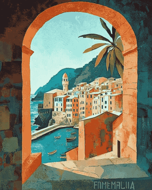 Vernazza Italy Cityscape Diamond Painting