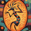 Vibrant Kokopelli Abstract Diamond Painting