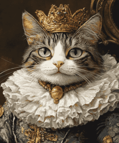 Victorian Cat Art Diamond Painting