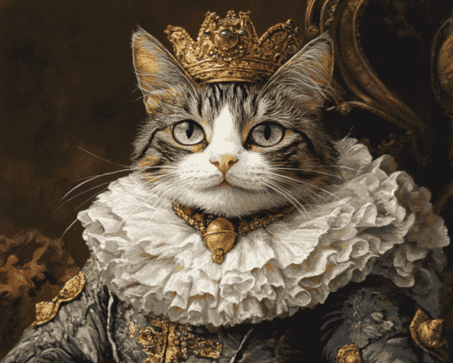 Victorian Cat Art Diamond Painting