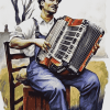 Vintage Accordion Musician Diamond Painting