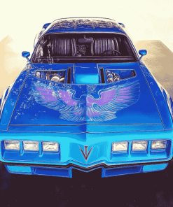 Vintage Blue Trans Am Car Diamond Painting