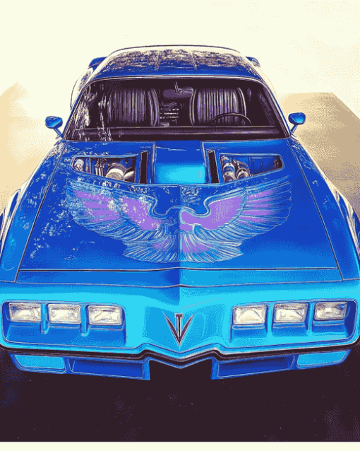 Vintage Blue Trans Am Car Diamond Painting