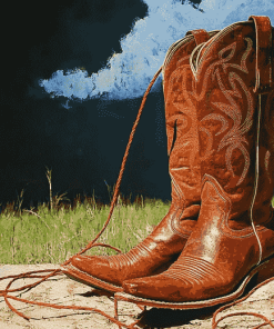 Vintage Cowboy Boots Diamond Painting