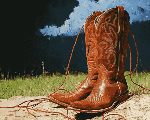 Vintage Cowboy Boots Diamond Painting