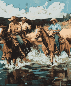 Vintage Cowboys and Horses Diamond Painting