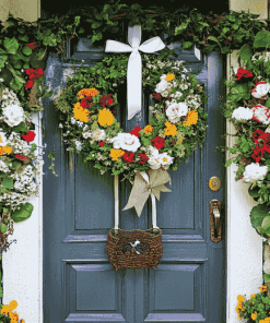 Vintage Door Wreaths Diamond Painting