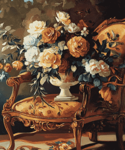 Vintage Flower Vase on Chair Diamond Painting