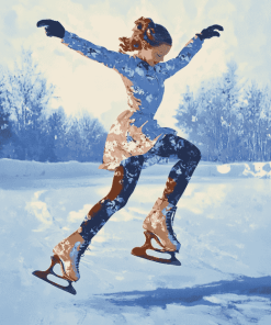 Vintage Ice Skating Girl Diamond Painting