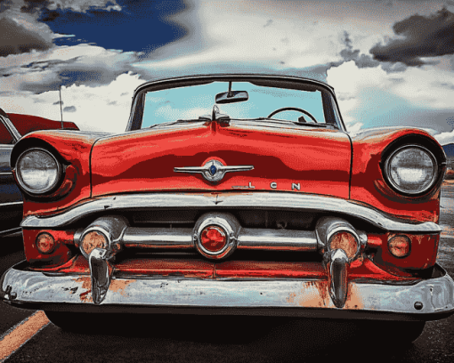 Vintage Red Mercury Car Diamond Painting