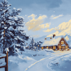 Vintage Snowy Houses Diamond Painting