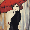 Vintage Umbrella Lady Diamond Painting