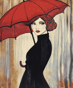 Vintage Umbrella Lady Diamond Painting