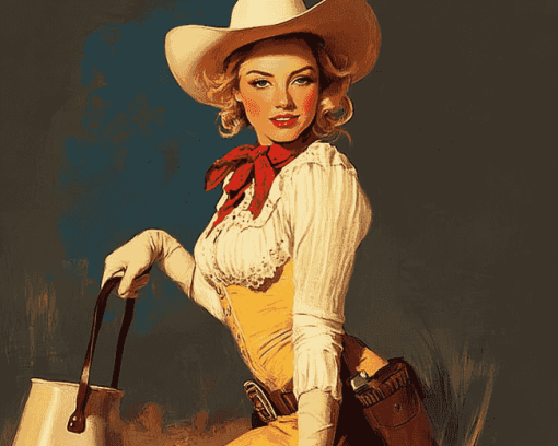 Vintage Western Women Diamond Painting