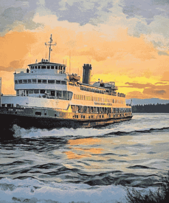 Washington Ferry Seascape Diamond Painting